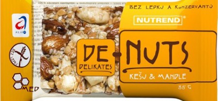DE-NUTS tyčinka kešu-mandle 35g / 0,65 € s DPH 
